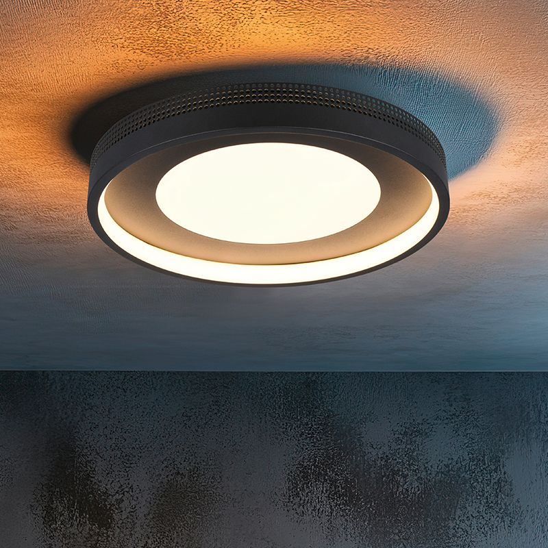 Black flush ceiling light modern, Flory, 36W, 3000K LED
