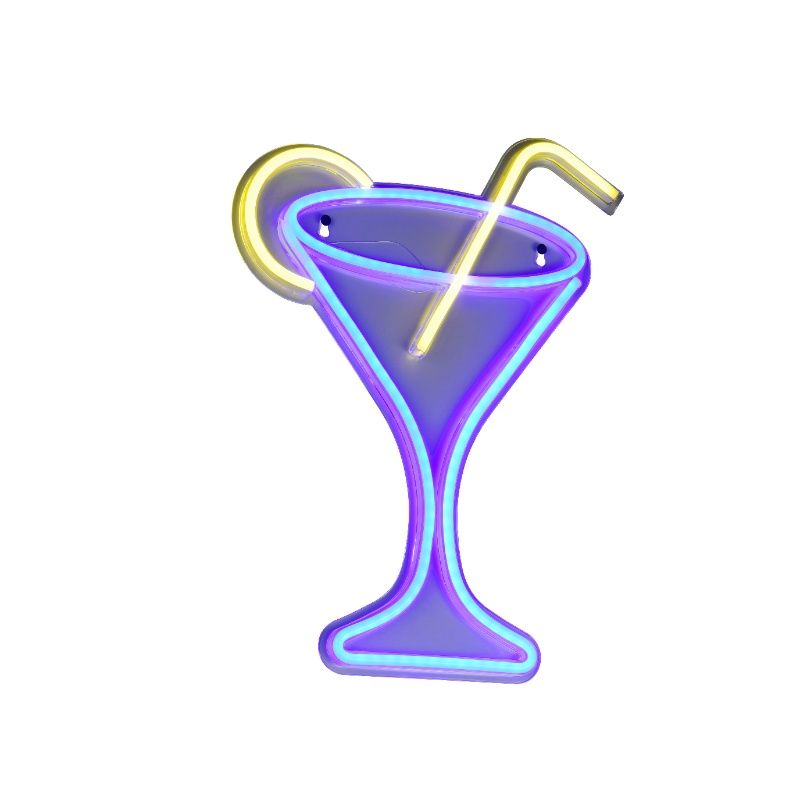 Transparent wall light plastic, Cheers, 5W, blue LED, with switch