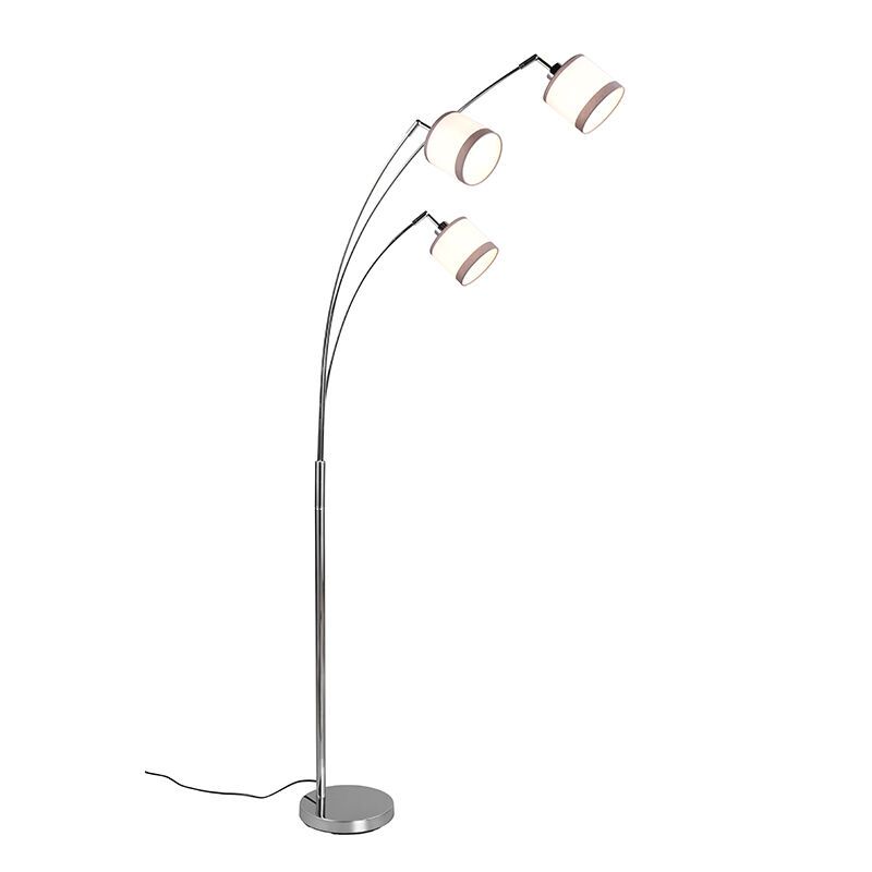 White arc floor lamp modern, Denley, with switch