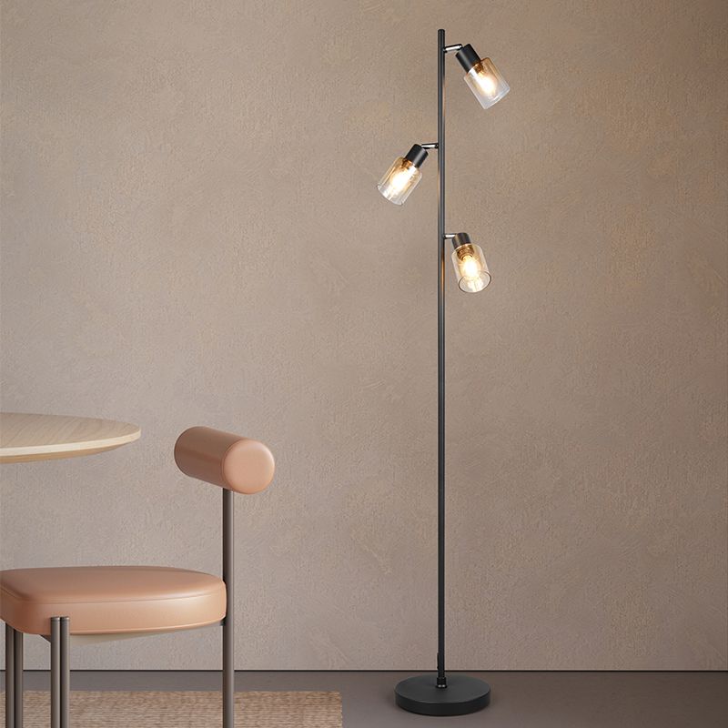 Black floor lamp modern, Constantijn, with switch