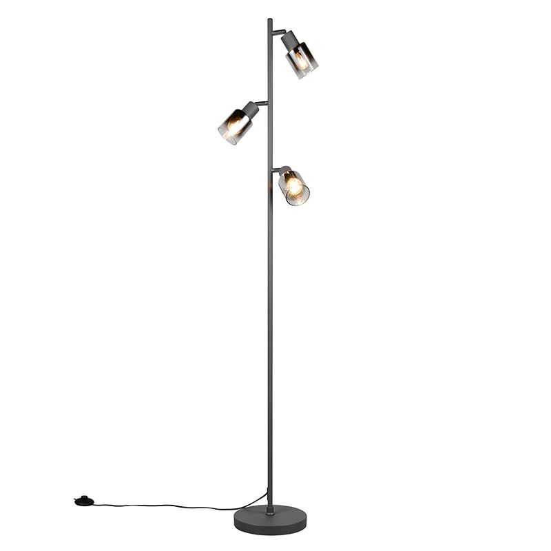 Anthracite floor lamp modern, Constantijn, with switch