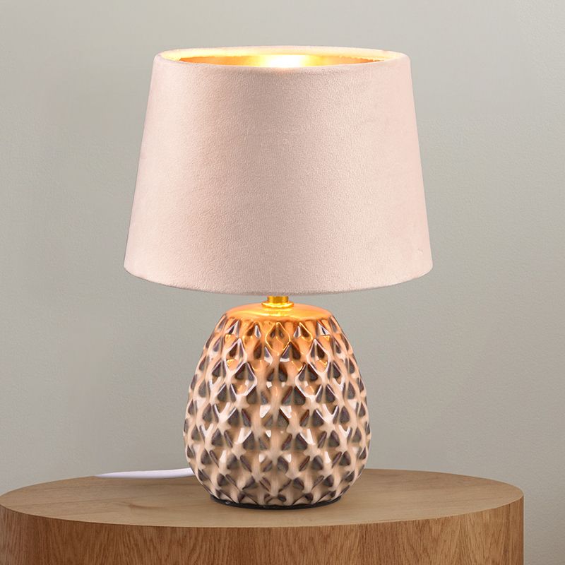Ceramic table lamp beige, Anderson, with switch