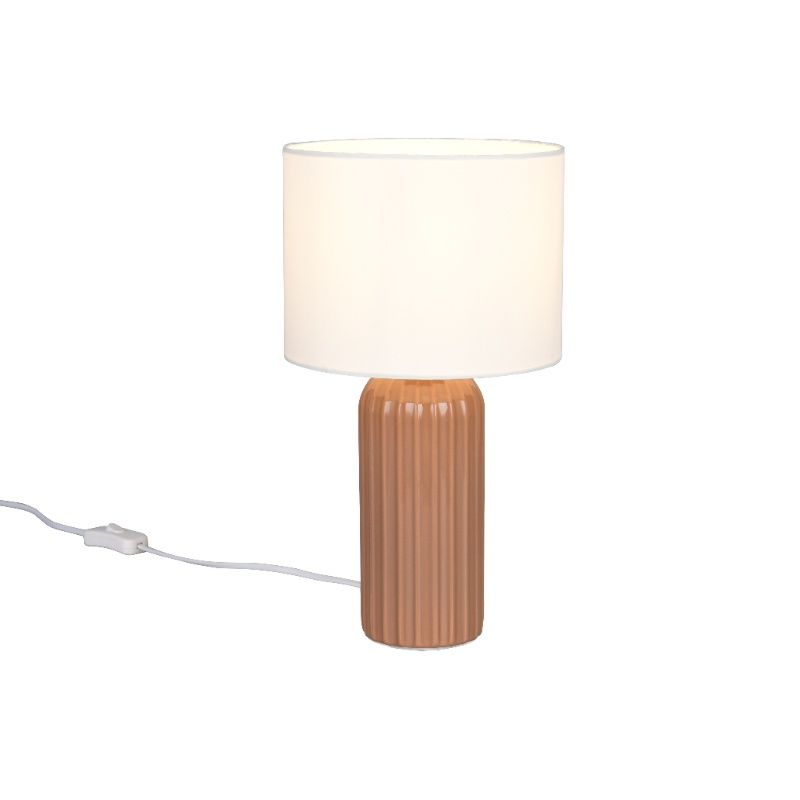 Ceramic table lamp brown, Nannette, with switch