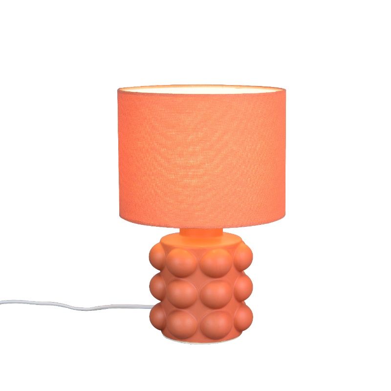 Ceramic table lamp orange, Cihad, with switch
