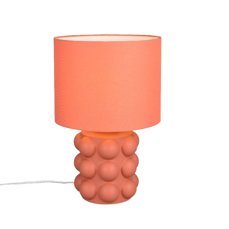 Ceramic table lamp orange, Cihad, with switch