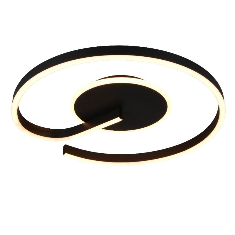 Black ceiling light design, Ymer, 21W, white switch LED, 3-step dimmable