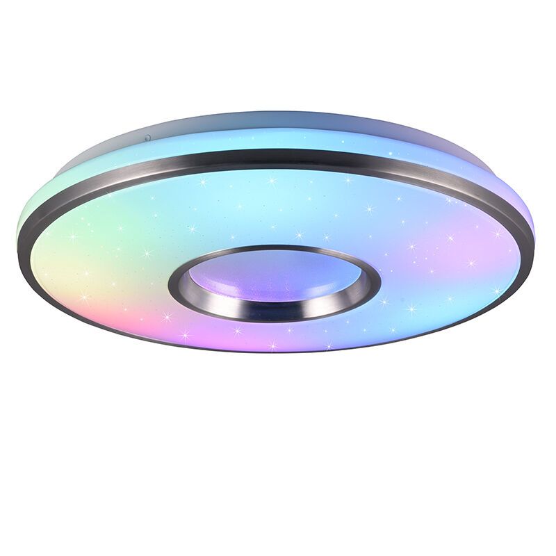 White flush ceiling light plastic, Franz, 21W, RGBW LED, with remote control