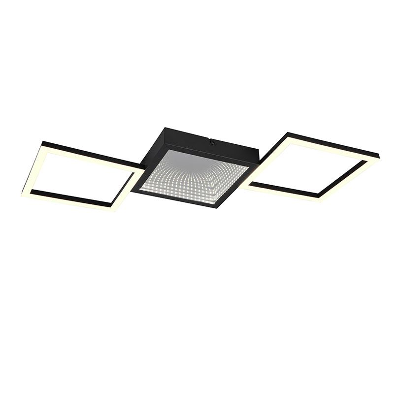 Black ceiling light design, Gelka, 24W, 3000K LED, 3-step dimmable