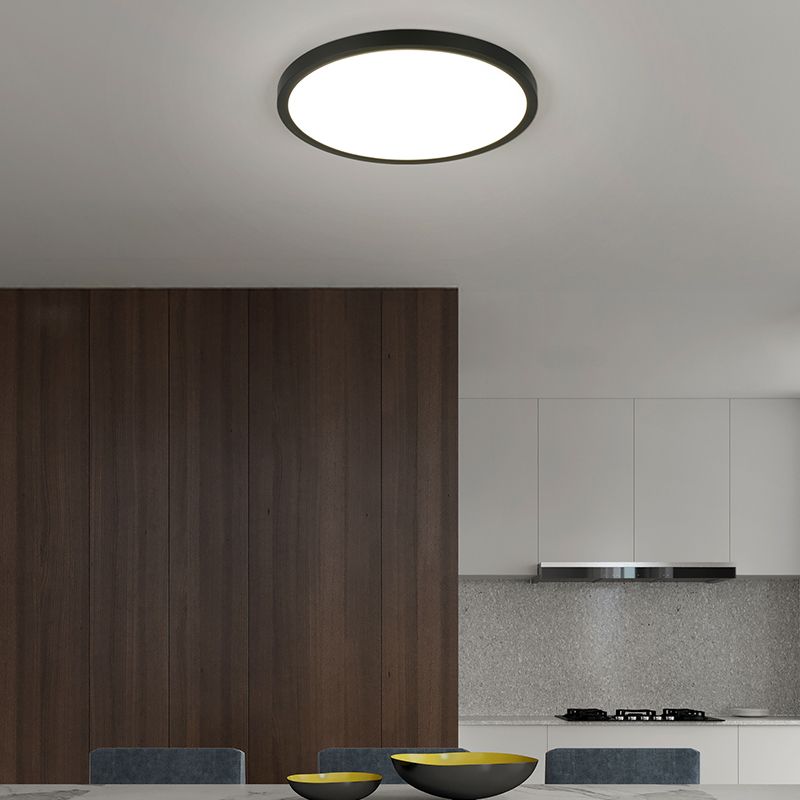 Black flush ceiling light modern, Zayd, 30W, white switch LED, 3-step dimmable Black flush ceiling light modern, Zayd, 30W, white switch LED, 3-step dimmable