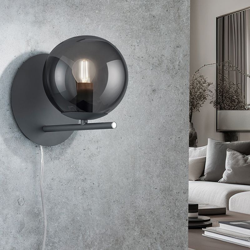 Anthracite wall light modern, Silkis, with switch