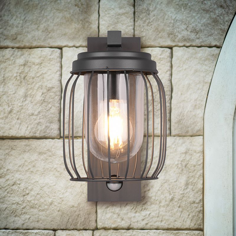 Anthracite outdoor wall light with motion sensor modern, Emanuela, IP44 Anthracite outdoor wall light with motion sensor modern, Emanuela, IP44