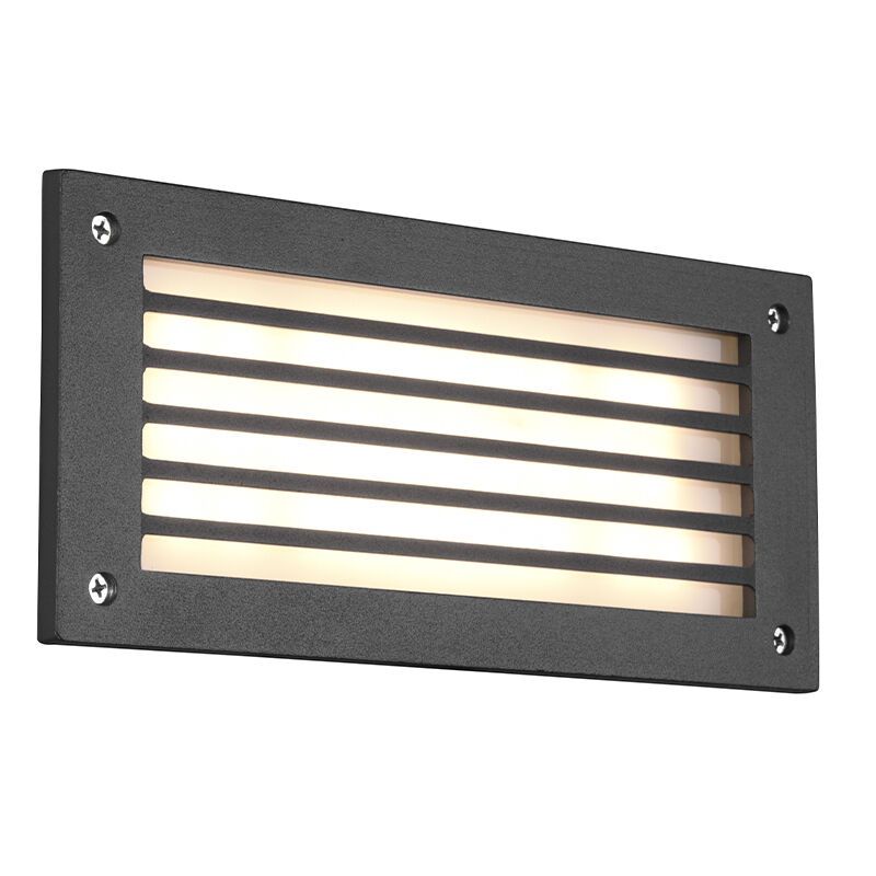 Anthracite recessed outdoor wall light modern, Teoman, 9W, 3000K LED, IP44 Anthracite recessed outdoor wall light modern, Teoman, 9W, 3000K LED, IP44