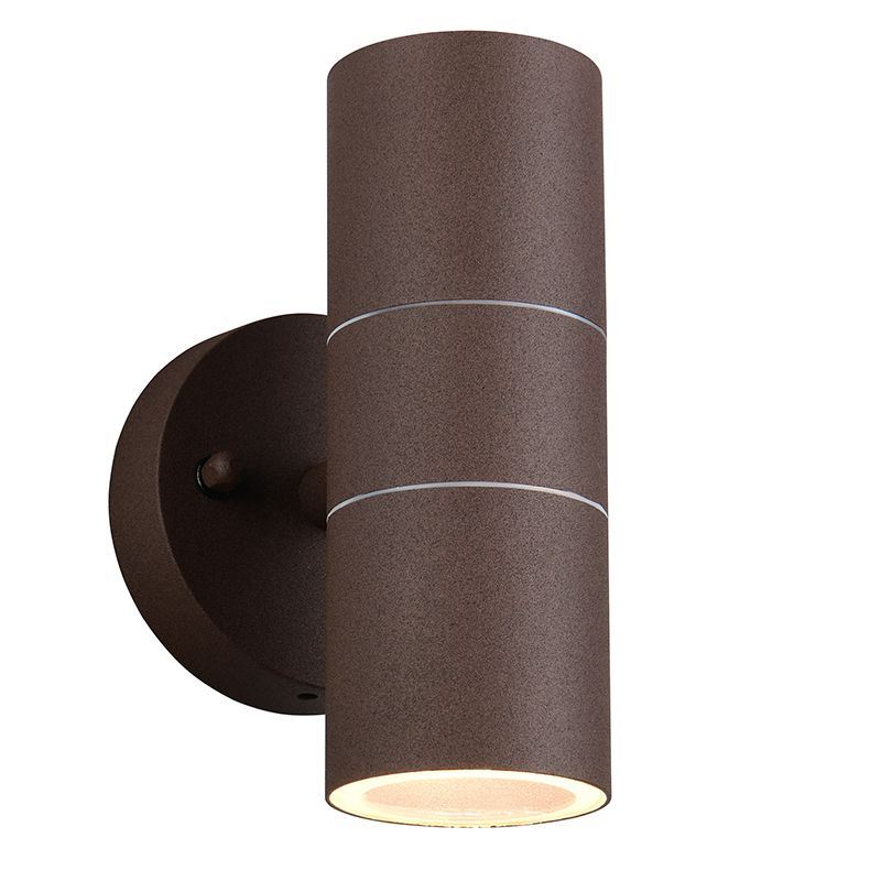 Rust Coloured up down wall light modern, Ossama, IP44 Rust Coloured up down wall light modern, Ossama, IP44