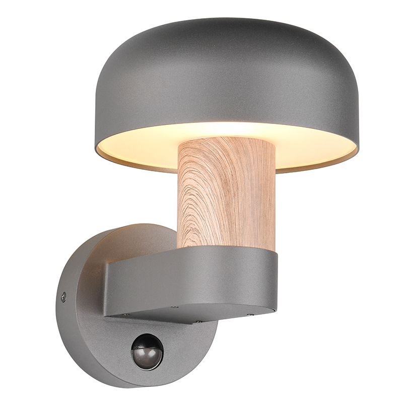 Grey outdoor wall light with motion sensor modern, Krishna, IP54