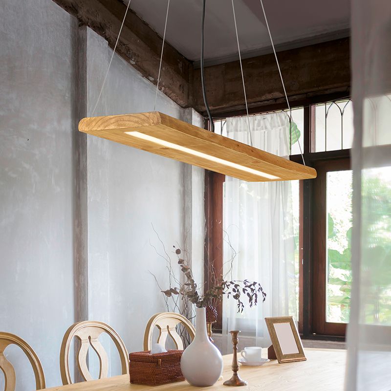 Wood pendant light brown, Deka, 27W, 3000K LED