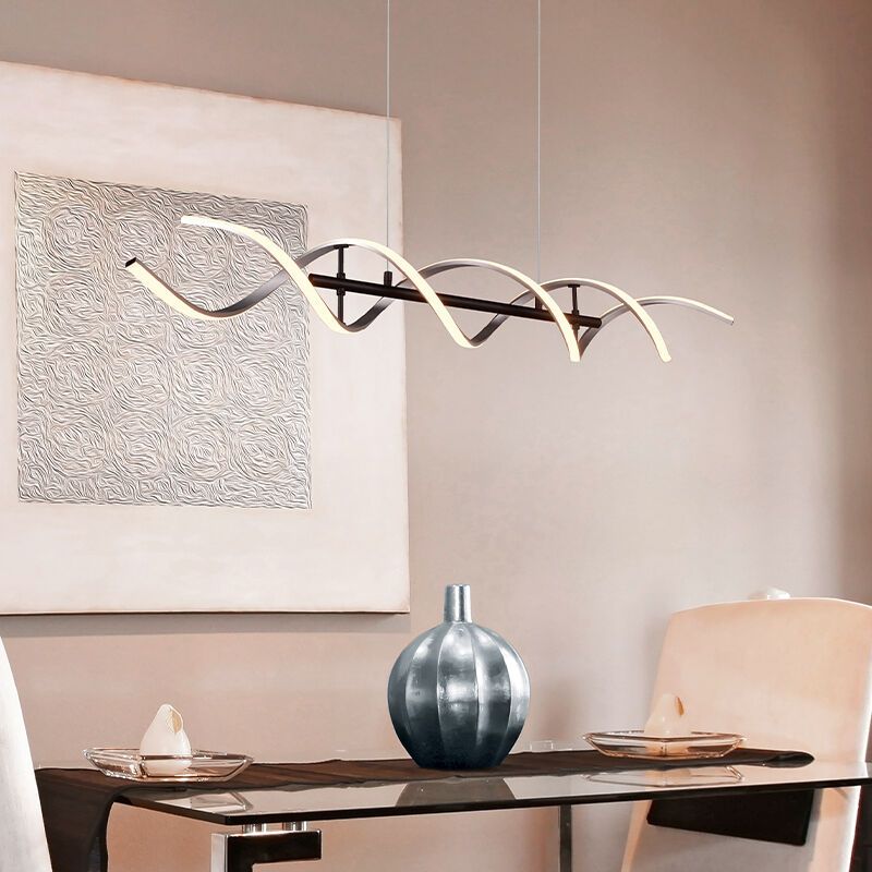 Chrome pendant light design, Sylvian, 45W, warm to cold white adjustable LED, 3-step dimmable