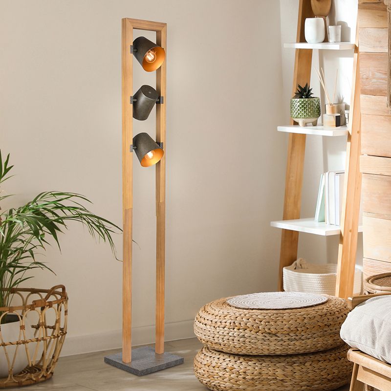 Nickel reading floor lamp vintage, Keira, with switch