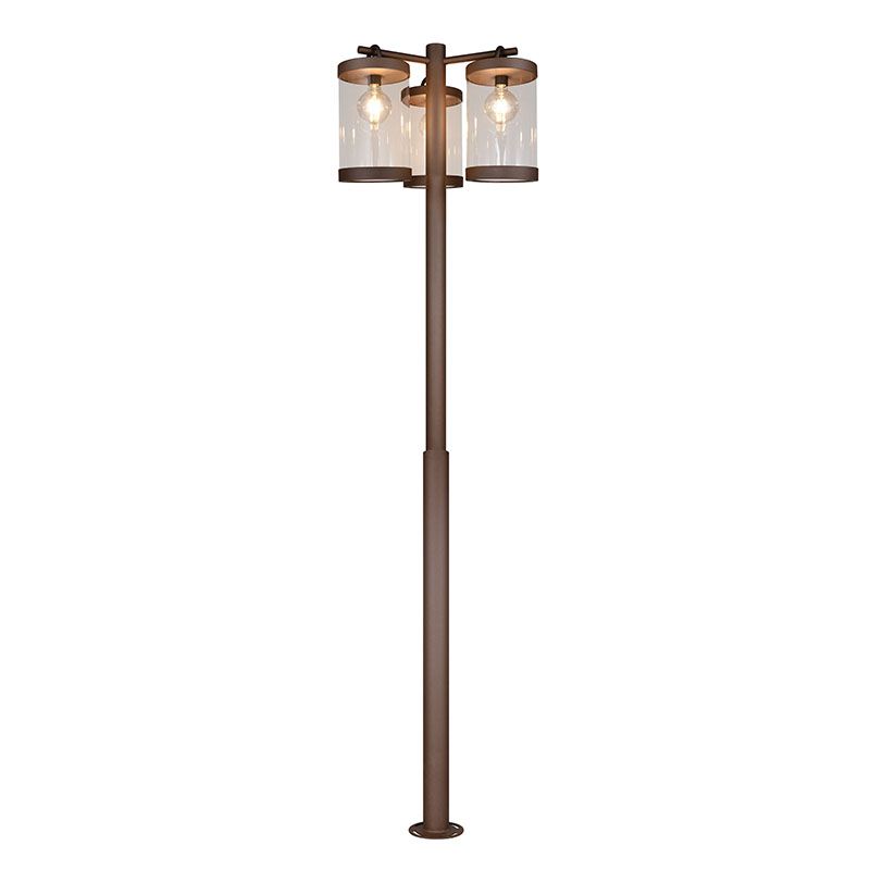 Rust Coloured outdoor floor lamp with dusk to dawn sensor modern, Sambesi, IP44
