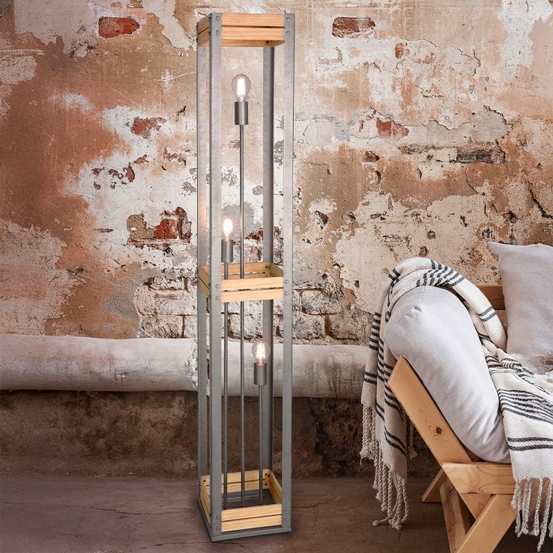 Nickel floor lamp vintage, Ekon, with switch