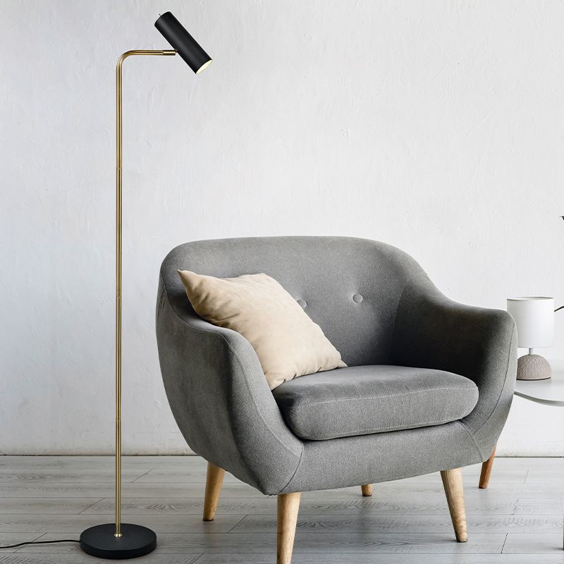 Brass floor lamp modern, Kaso, with switch