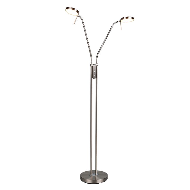 Nickel floor lamp modern, Bilge, with touch dimmer