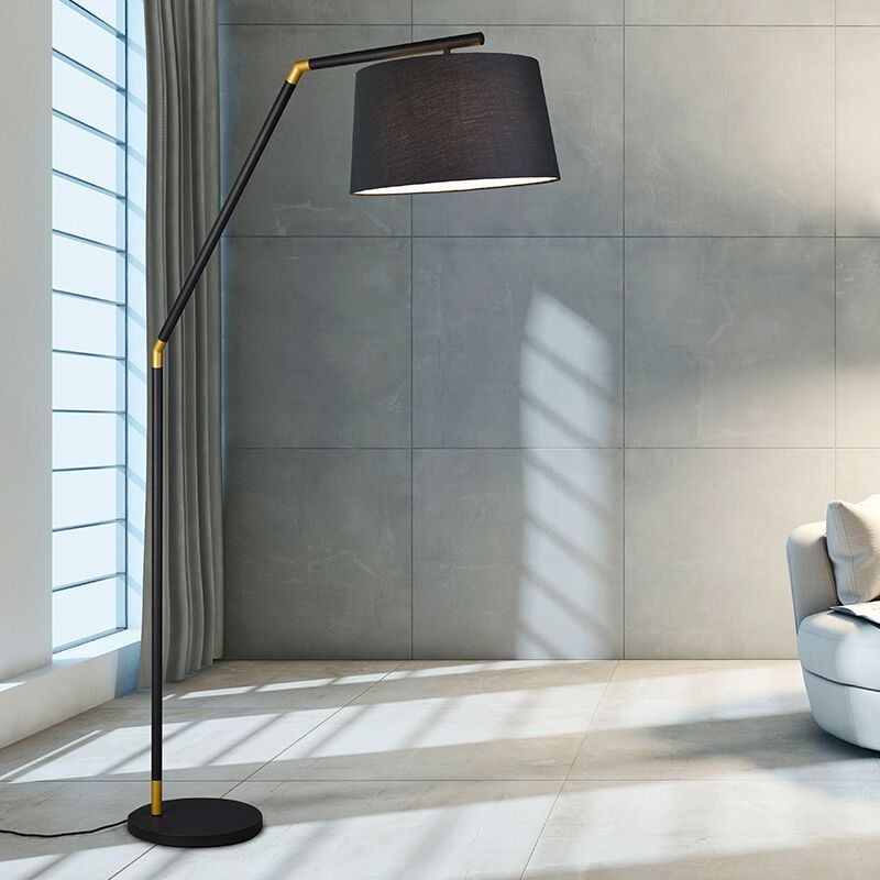 Black arc floor lamp modern, Lendy, with switch