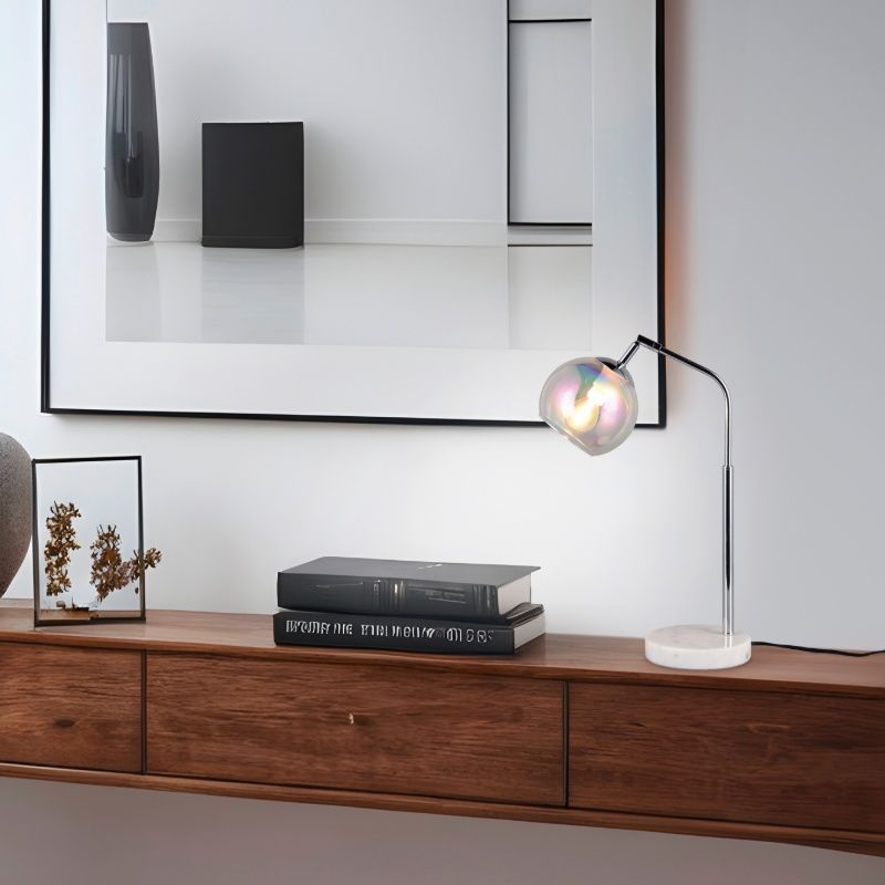 Chrome table lamp design, Rahma, with switch Chrome table lamp design, Rahma, with switch