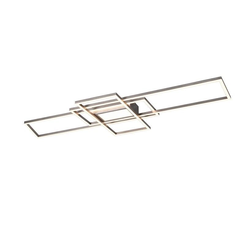 Nickel flush ceiling light modern, Retan, 60W, warm to cold white adjustable LED, with remote control Nickel flush ceiling light modern, Retan, 60W, warm to cold white adjustable LED, with remote control