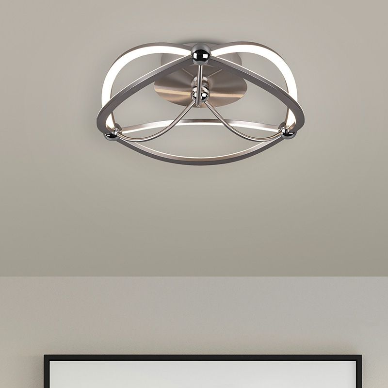 Nickel flush ceiling light modern, Remy, 20W, 3000K LED