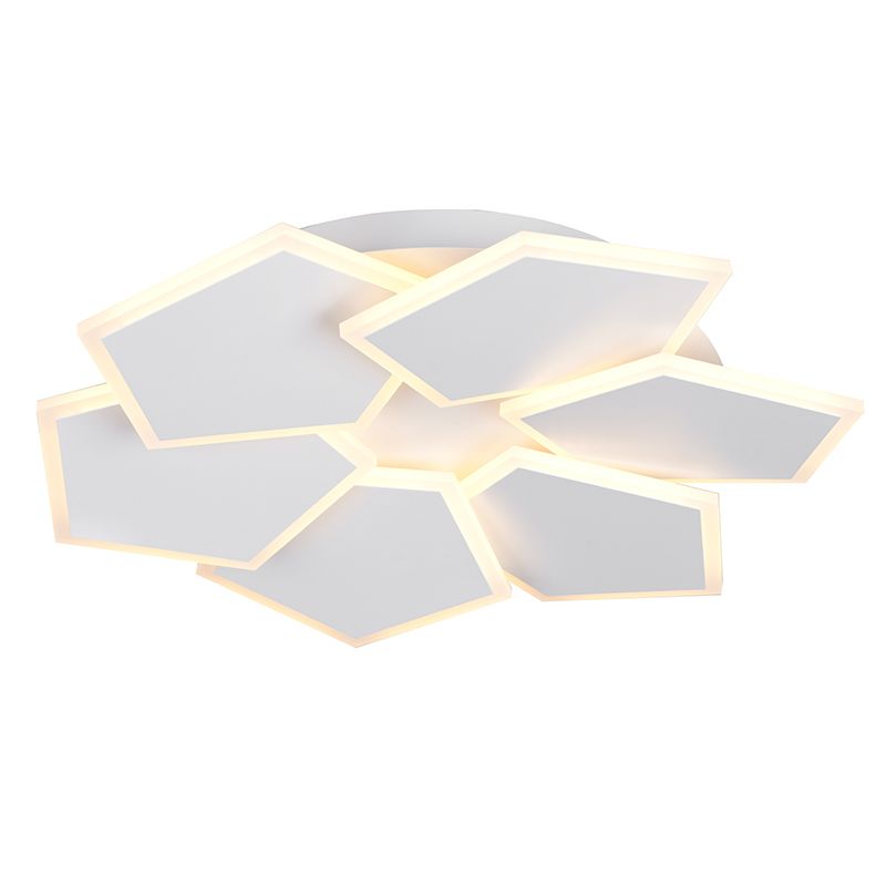 White flush ceiling light modern, Vishaal, 3-step dimmable