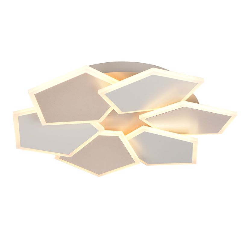 White flush ceiling light modern, Vishaal, 3-step dimmable