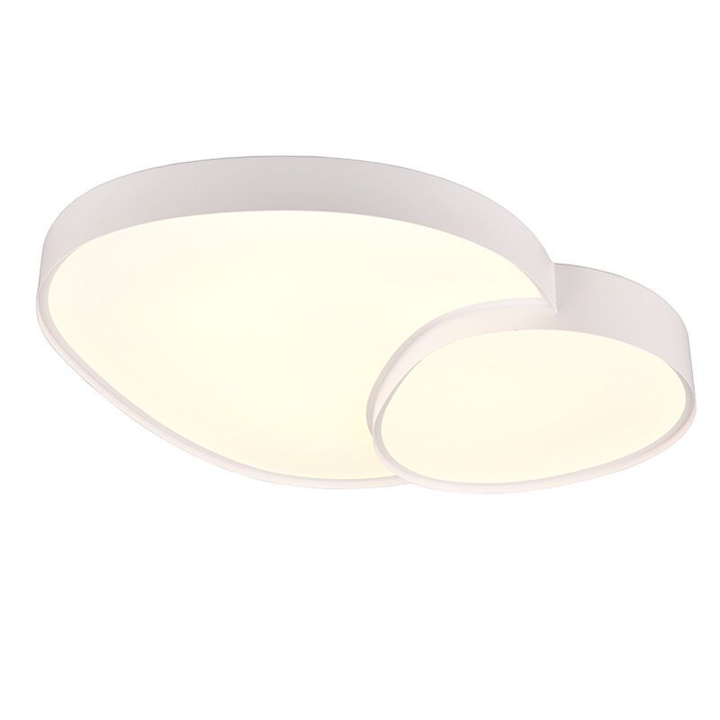 White ceiling light metal, Merwin, 51W, warm to cold white adjustable LED, with remote control