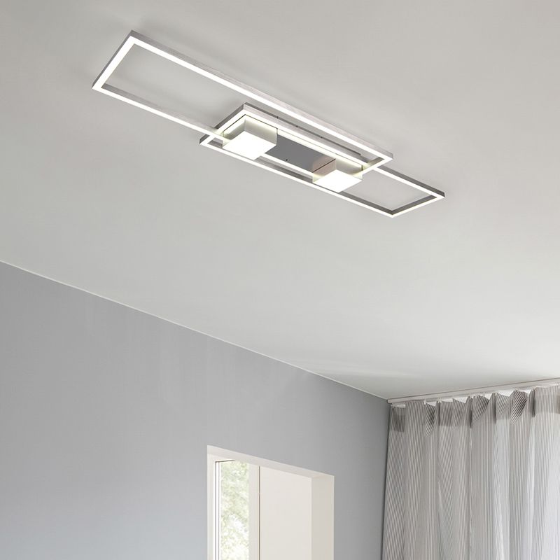 Nickel flush ceiling light design, Sohaib, 37W, warm to cold white adjustable LED, 3-step dimmable