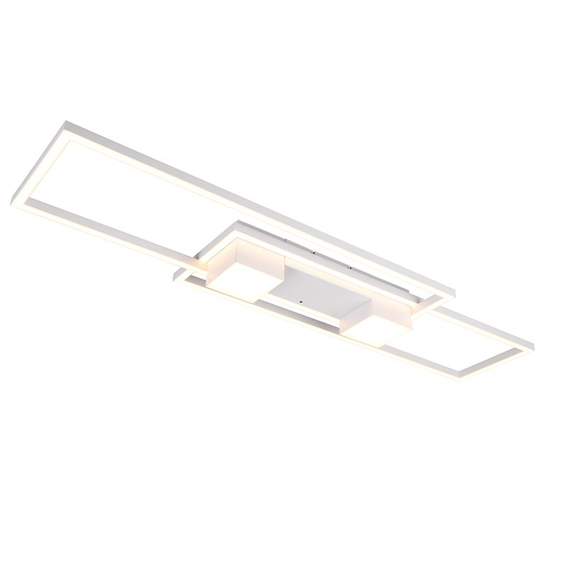 White flush ceiling light design, Sohaib, 37W, warm to cold white adjustable LED, 3-step dimmable