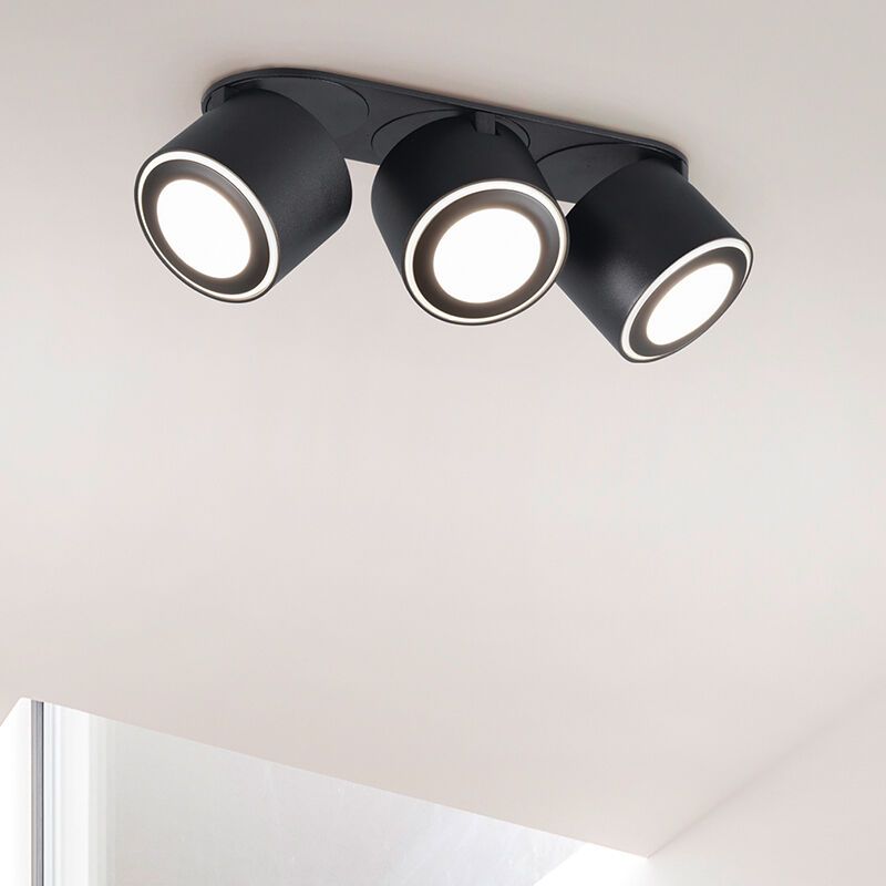 Black flush ceiling light modern, Jorno, 3,5W, 3000K LED