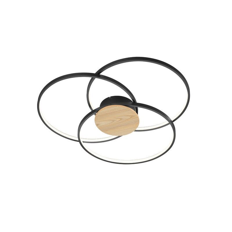 Brown flush ceiling light modern, Jyllinge, 40W, 3000K LED