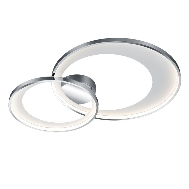 Chrome flush ceiling light modern, Kendi, 36W, 3000K LED
