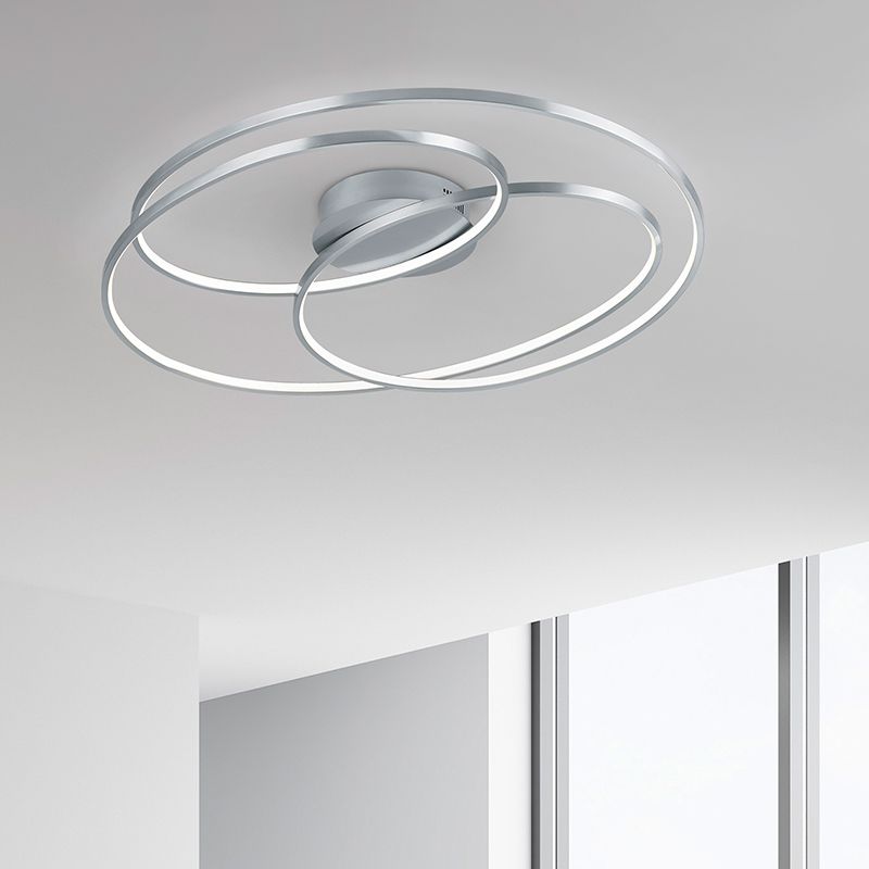 Nickel flush ceiling light modern, Sabra, 50W, 3000K LED