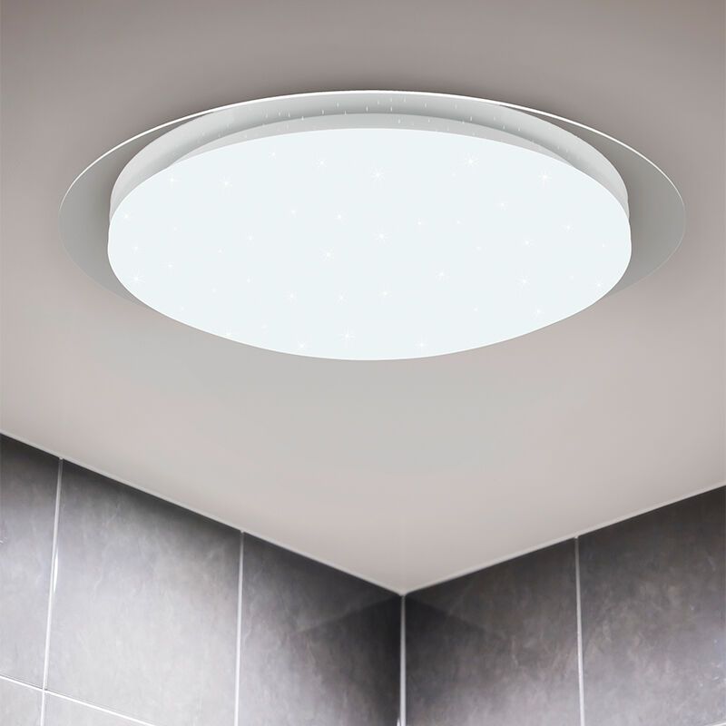 White bathroom ceiling light modern, Marlena, 18,5W, 4000K LED, IP44, with remote control White bathroom ceiling light modern, Marlena, 18,5W, 4000K LED, IP44, with remote control