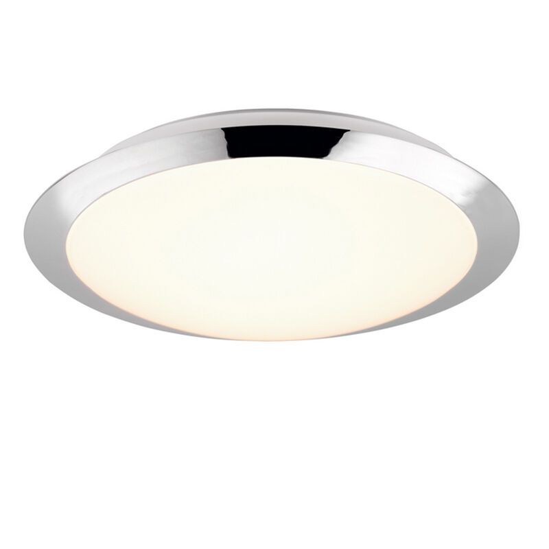 Chrome bathroom ceiling light plastic, Ronan, 12W, 3000K LED, IP44