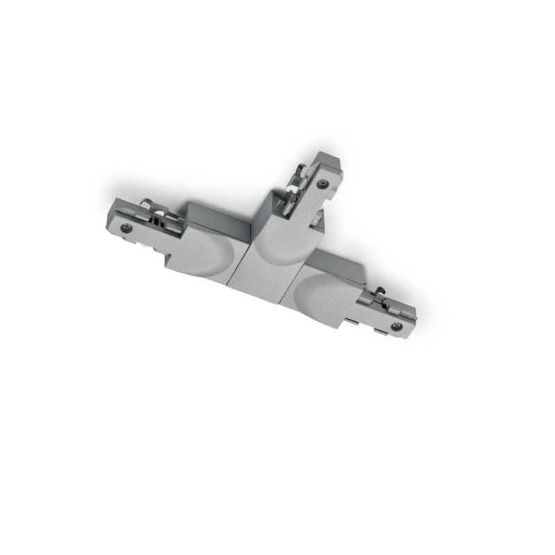 Gray T-piece with guide on the left