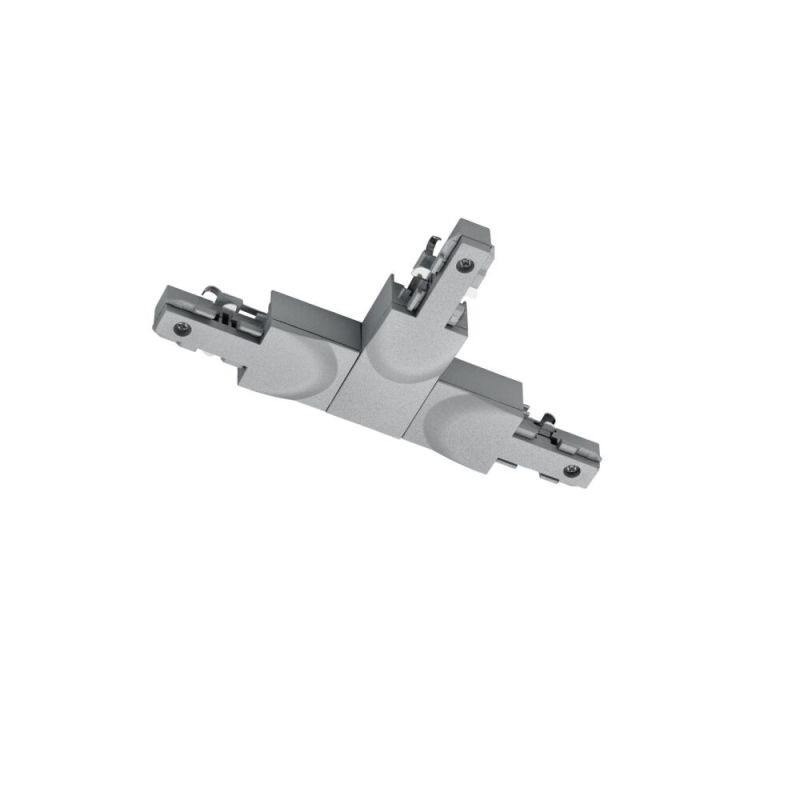 Gray T-piece with guide on the right