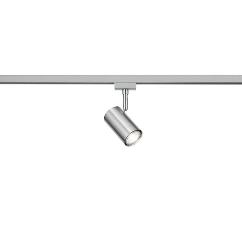 Brushed chrome Kaso spot for 2-phase track lighting
