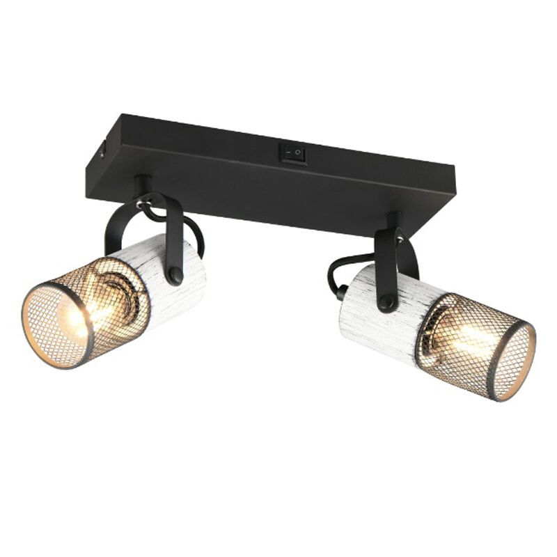 Black wall spotlight vintage, Marjet, with switch