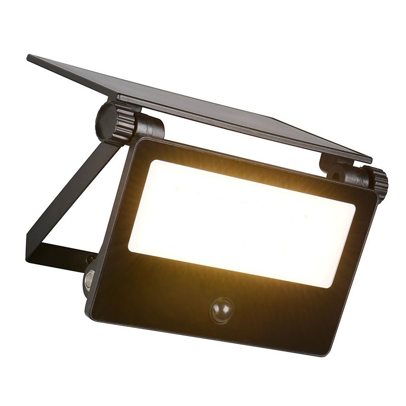Black solar outdoor wall light modern, Mihriban, 18W, white switch LED, IP54
