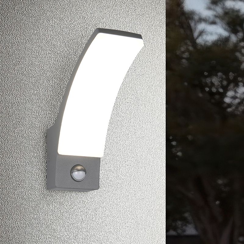 Anthracite outdoor wall light with motion sensor modern, Popke, 12,5W, 4000K LED, IP44