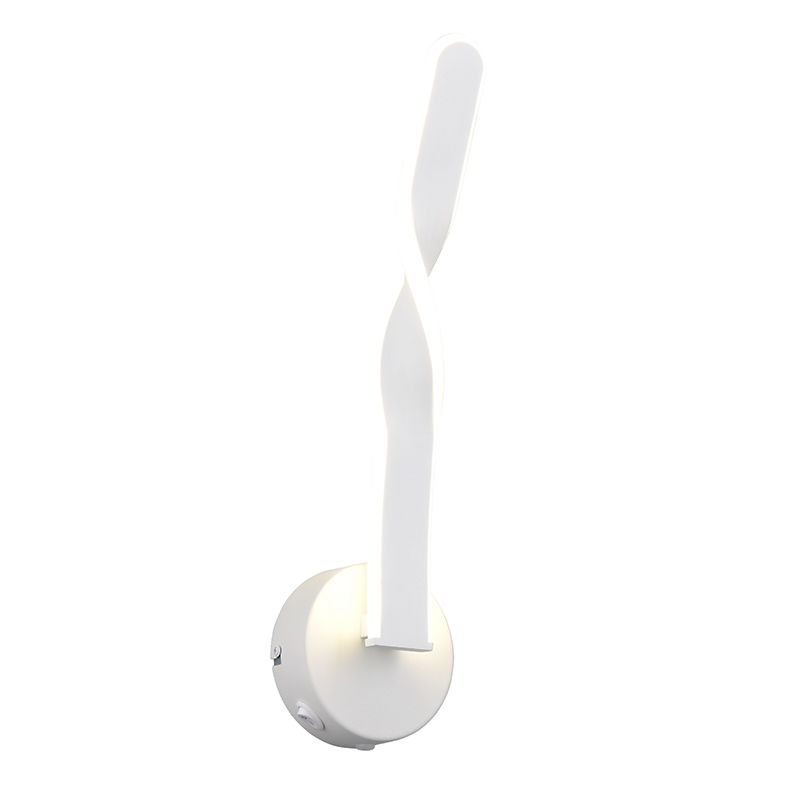 White wall light design, Quirinus, 11W, 4000K LED, with switch