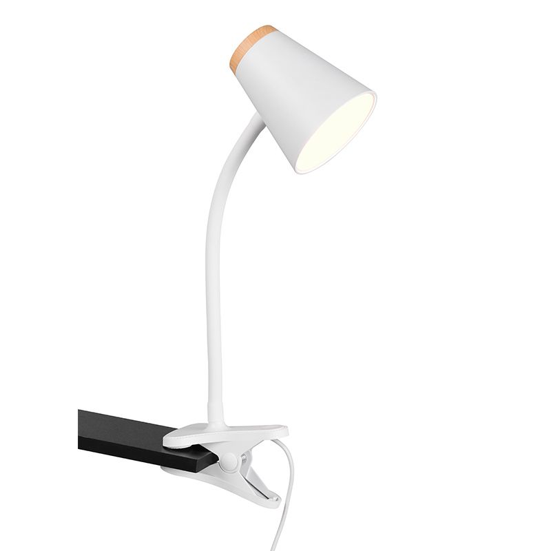 White clip on light modern, Rahul, 4,5W, 3000K LED, with switch