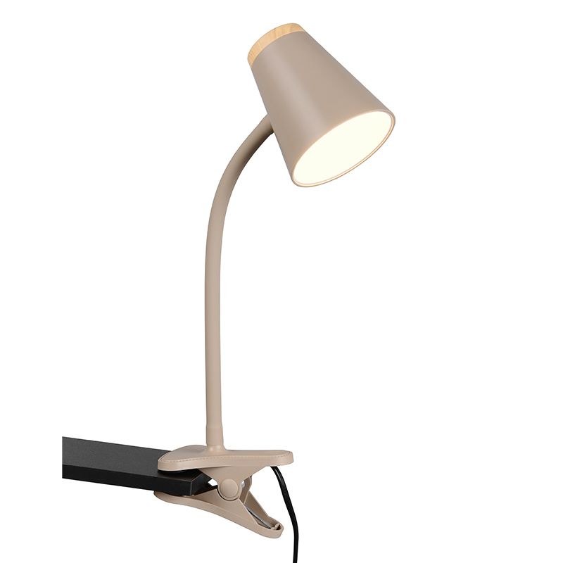 Brown clip on light modern, Rahul, 4,5W, 3000K LED, with switch Brown clip on light modern, Rahul, 4,5W, 3000K LED, with switch