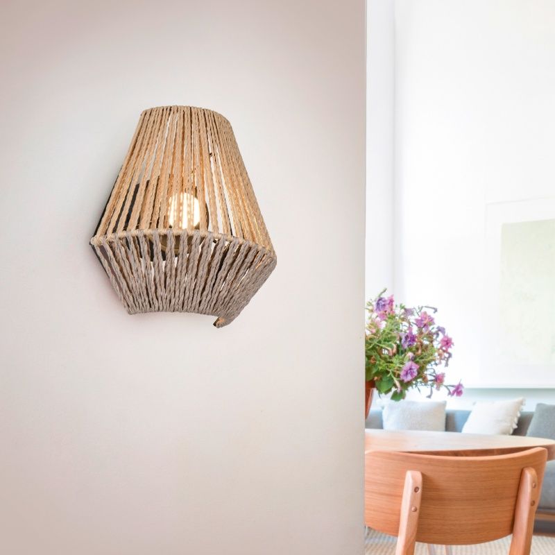 Paper rechargeable wall light brown, Isaura, 1,5W, 3000K LED, 3-step dimmable